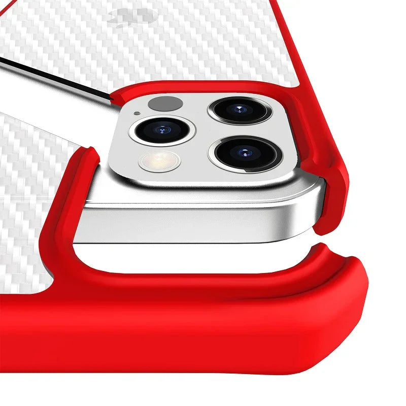Itskins Hybrid Tek iPhone 12 & 12 Pro Case -Red And Transparent - Tashqila Itskins Hybrid Tek iPhone 12 & 12 Pro Case -Red And Transparent - Tashqila